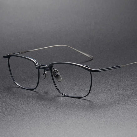 OEM Titanium Men's Flexible Eyeglasses Frame Fashionable Solid Pattern Optical Spectacles Reading Glasses German Eyewear