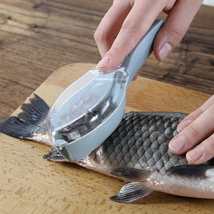 Fish Clean Scales Remove Fish Killing Knife Scraping Scale with Clear Cover Fish Scaler Kitchen Cooking Tools