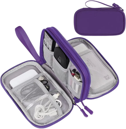 Travel Cable Organizer Pouch Electronic Accessories Carry Case Portable Waterproof Zipper Shockproof Eco-Friendly Double Layers