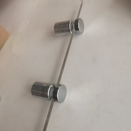 Factory Direct Easy-to-Install Aluminium Side Clamp Standoffs 16x19mm Chrome Plated No Drill Holes Required Acrylic Fasteners