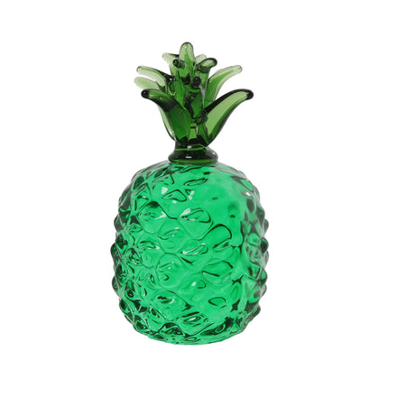 Green Glass Pineapple Fruit Figurines Paperweight Art Collection Handmade Craft Table Ornament Home Decor