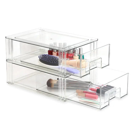 Stackable clear Makeup Organizer Pull-out Bins Acrylic Cosmetic Storage Drawers