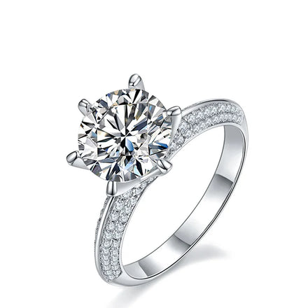 XINGYUE Six Prong Solitaire Moissanite Ring 3CT Thickened Gold Plated Silver Gift for Wedding Engagement Ring With Certificate