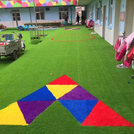 Decorative Colored Artificial Rainbow Grass Fire Resistant & Eco-Friendly Durable Outdoor Use for Playground