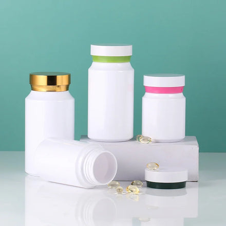 CUSTOM White Plastic Box for Pills Vitamin Supplements Medication PET Bottle Factory Supplier Vial Medicine Container