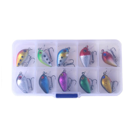 Wholesale Box014 Combo 3cm 1.5g 10pcs/box ABS Hard Plastic Mini Crankbaits Fishing Lures Kit Set