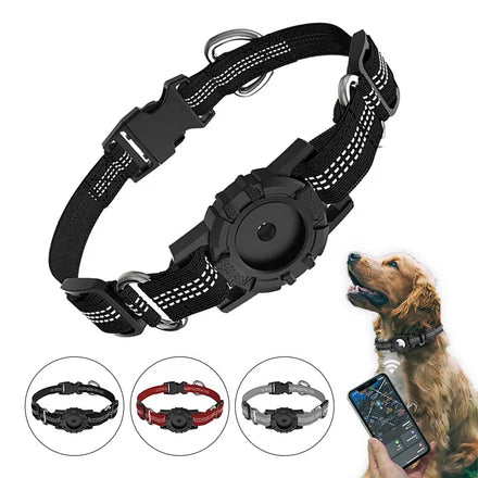 Hot for AirTag Holder Pet Dog Collar Reflective Pet Collar Leashes for air Tag Dog Collar