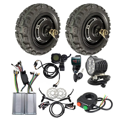 90/65-6.5 11 Inch 48V 60V 1500W Brushless Hydraulic Brake Disc Brake Electric DIY Dual Scooter Hub Motor Conversion Kit