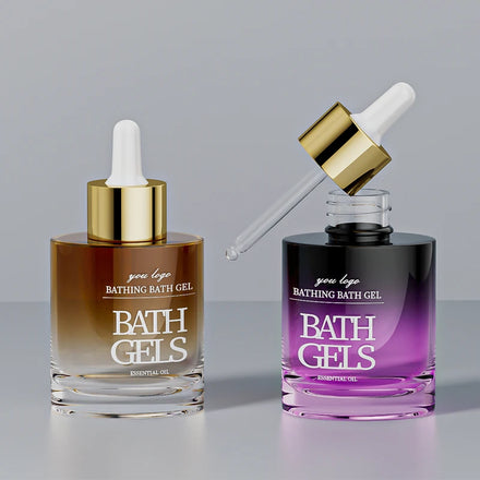 Clear 1 Oz 30 Ml Glass Dropper Bottle Thick Bottom Shape Essential Oil Serum Container for Cosmetic Packaging Use Face Cream