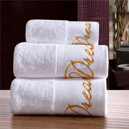 Guangzhou Factory Wholesale Custom Logo Print Embroidered Cotton Towel 5 Star Hotel Face Hand Bath Towel for Salon Beauty Spa