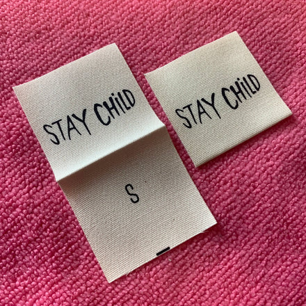 Washable Brand Size Organic Cotton Fabric Labelnewest Design Comfortable Cotton Size Tag for Collar