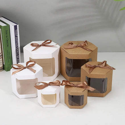 Custom Printed logo Disposable Bakery Cookie Snack Boxes Wholesale Takeaway Cake Packaging Box with Window