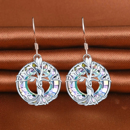 New Arrival 925 Sterling Silver Crystal Tree of Life Drop Dangle Earrings Fine Jewelry