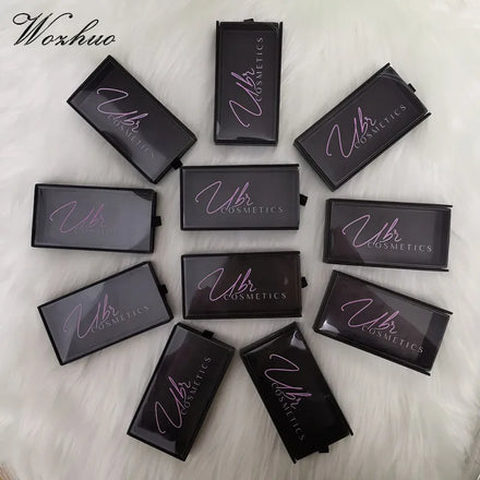 Custom Eyelashes Box Packaging Private Label Lashes Case Wholesale Black Eyelash Packaging Box