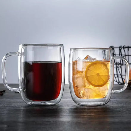 Factory Price Heat Resistant Thermal Aesthetic Glass Cups Glass Coffee Mark Cup with Handle Mark Cups