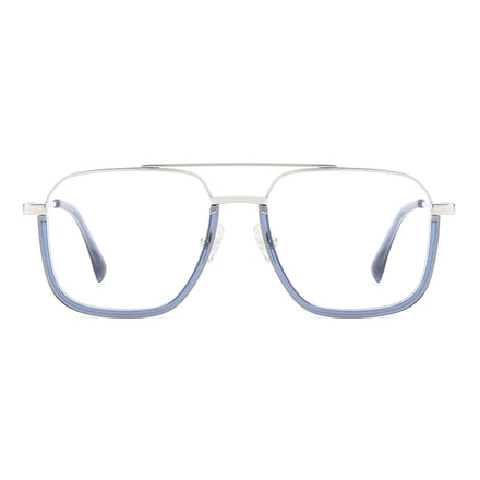 Double Bridge Classic Acetate Metal Eyeglasses Frames Computer Blue Light Blocking Acetate Metal Optical Eyeglasses