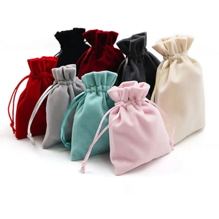 Custom Jewelry Gift Drawstring Velvet Pouch Bags With Logo