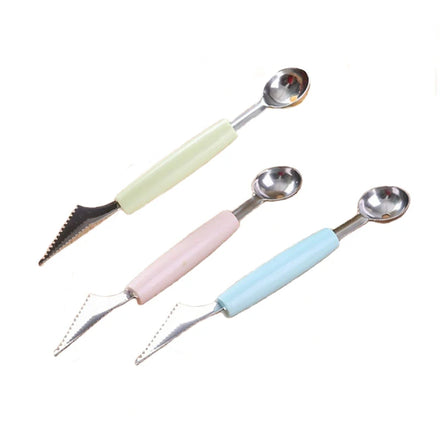 Kitchen Tools Ice Cream Spoon Vegetable Fruit Carving Knife Stainless Steel Fruit Digger Melon Baller Scoop