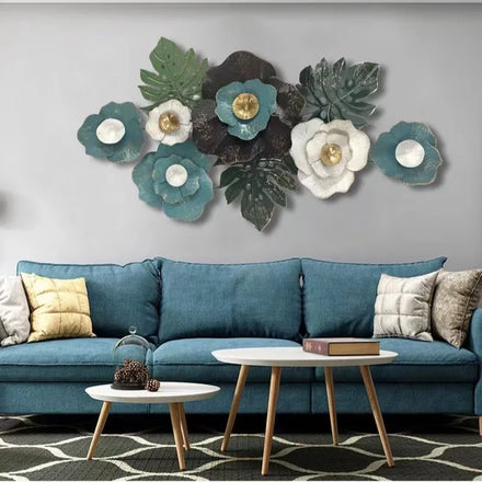 130*73cm European Creative Iron Wall Decoration Background Wall Decoration Hanging Metal Leaves Wall Hanging