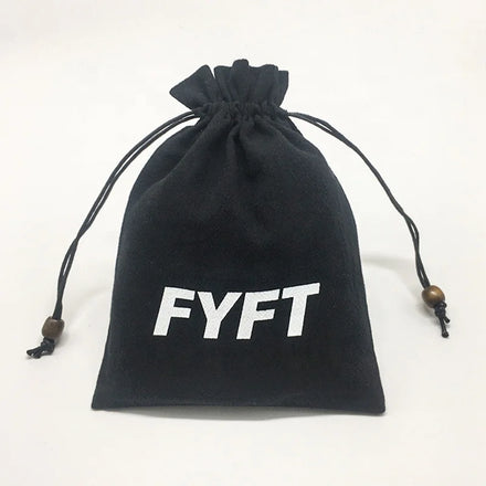 Promotional Custom Luxury Black Gift Velvet Drawstring Bag with Wooden Bead for Cosmetic Storage Pouch and Candle Use