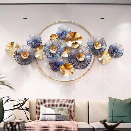 138x74 Flower Living Room Gold Light Luxury Home Wall Decor Restaurant Creative Metal Wall Decoration Wholesale Dropshipping