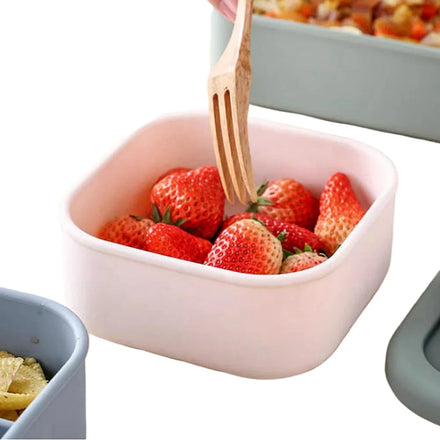 Eco Friendly Silicone Lunch Box Multi-Function Silicone Leak Proof Kids Food Container Food Grade Silicone Bento Box for Kids