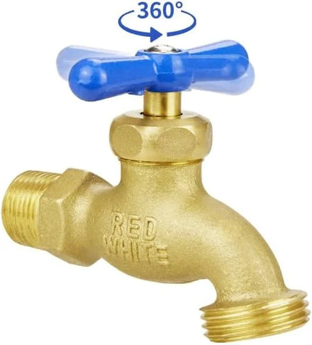 TMOK 1/2 NPT 3/4 GHT Outdoor Brass Valve Outside Water Hose Bib Faucet Spigot Faucet Water Tap