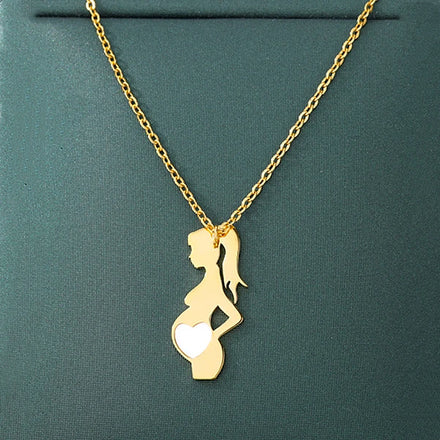 Mother's Day Gift Series Pendant Necklace Stainless Steel Necklace Statement Hollow Mom Kids Necklace for Women