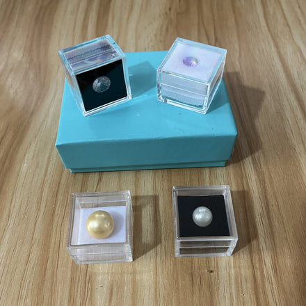 3*3cm Three Layer Flocking Cotton Transparent square Box Gem Collection Jewelry Display Box