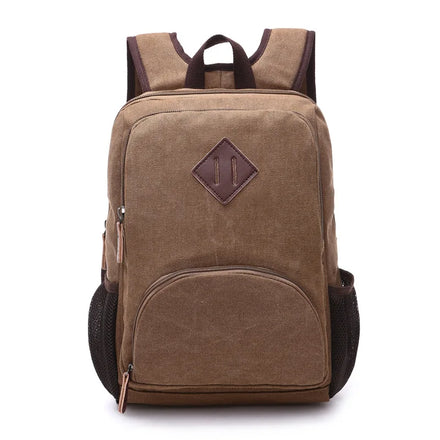 High Quality Unisex Solid Color Canvas Anti-Theft Backpack Vintage Style for School and Travel with Cartoons