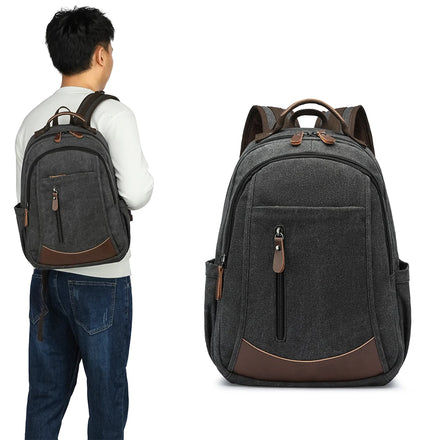 ZUOLUNDUO Large Capacity Canvas Casual Sports Fashion Laptop Wide Shoulder Strap Travel Backpacks School Backpack
