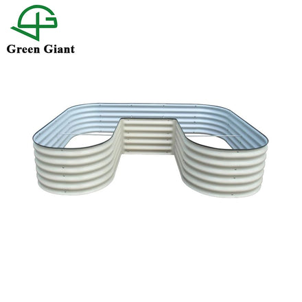 Huizhou Green Giant 17'' Tall U-Shaped Standard Modular Corrugated Metal Raised Garden Bed Kit Planter Box 168x213x43cm