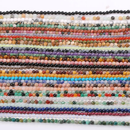 Natural Beaded Turquoise Gemstone Beads Round Small 3mm