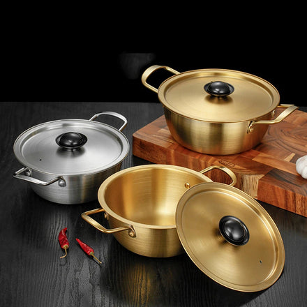 Wholesale Various Sizes of High Quality Stainless Steel Frying Pan with Lid Korean Ramen Pot Household Soup Pot