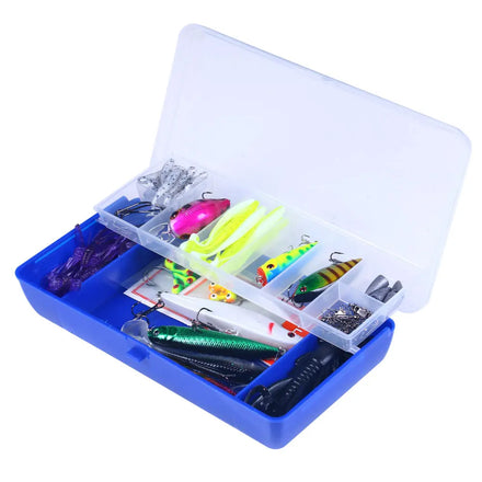 Wholesale Box032 Combo 64pcs/box Fishing Tackle Kit Artificial Crankbait Minnow Popper VIB Soft Fishing Lures Set