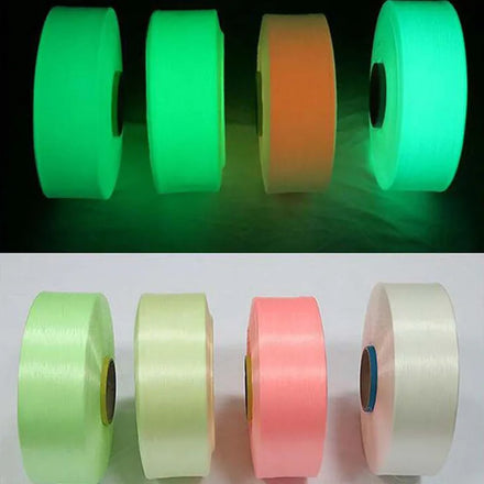 2021 Hot Selling Recycled Glow in the Dark Night Glowing Polyester Thread 1000m Twisting Yarn for Hat Embroidery Logo Label Lace