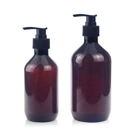 Amber 500ml PET Eco-friendly High Quality Pump Shampoo Plastic Bottle Empty 300ml Body Lotion Pet Shower Gel Cosmetic Packaging