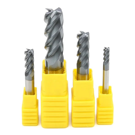 High Quality 2 3 mm 4 5 6 7 8 10 12mm HRC60 Durable Strong Flat-Bottomed Endmill Carbide 4 Flute Square End Mill Bit