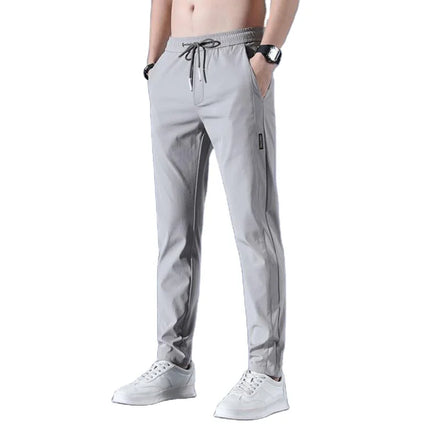 Winter Men's Fleece Pants Fashion Classic Drawstring Elastic Waist Jogging Thick Warm Stretch Flocking Casual Trousers Male
