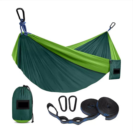 Woqi Camping Hammock with Mosquito Netting Pop up Portable Hammock Ultralight Nylon Parachute Hammocks with Tree Straps 2 Person