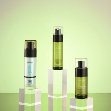 Green Double Acrylic 15ml Recyclable Plastic Cosmetic Bottle Skin Care Packaging Face Cream Lotion Pump Sprayer