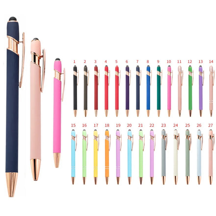 Hot Sale Fashion 2-in-1 Ballpoint Pen and Stylus Custom Logo Rose Metal Screen Capacitor for Advertising Promotion and Gifts
