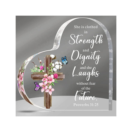 Inspirational Religious Gifts for Women Men Acrylic Display Rack Bible Verses Prayers Perfect Paperweight Keepsake for Friends