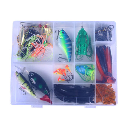 Wholesale Box033 Combo 53pcs/box Fishing Tackle Set Artifical Mixed Hard Soft Baits Fishing Accessories Hooks Swivels Lures Kit