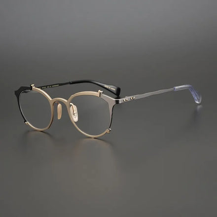 Shenzhen Factory Manufacturer of Irregular Titanium Eyeglass Frames 0050 Irregular Shape Optical Frame Glasses Titanium Eyewear