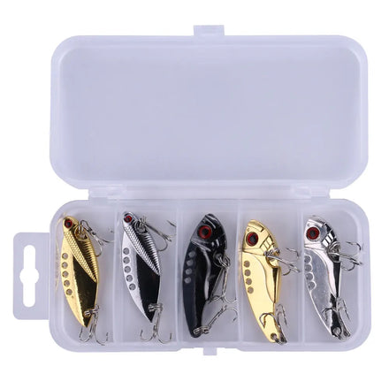 Wholesale Set006 Combo 5pcs/box Artificial Vibration Fishing Baits Kit VIB Fishing Lures Set