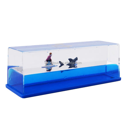 Unsinkable Surfing Boy Wave Boat Fluid Toy Paperweight Desk Toy Gifts Liquid Wave Cruise Fluid Ship Decoration Ornament for Car