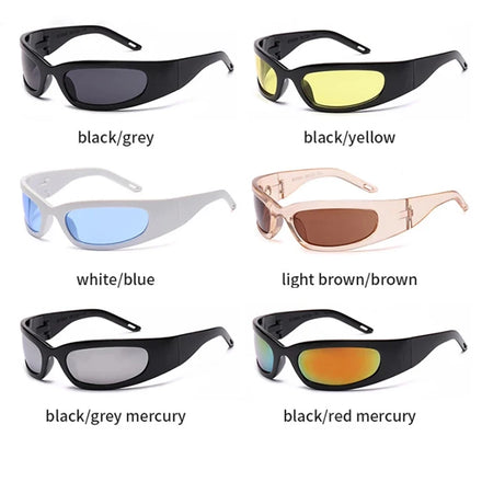 Trendy Millennium Sport Sunglasses Women Sun Glasses Fashion Future Technology Sense 2000s 90s Eyewear Y2k Sunglasses Customized