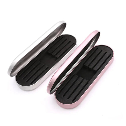 Lash Beauty Stainless Steel Pink Silvery Eyelash Tweezers Holder Cases for Lash Extensions