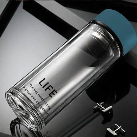 Double Thick Base with Lid Tea Infuser Bottle Tea Tumbler with Filter Eco-Friendly Portable Travel Tea Mug 300ml